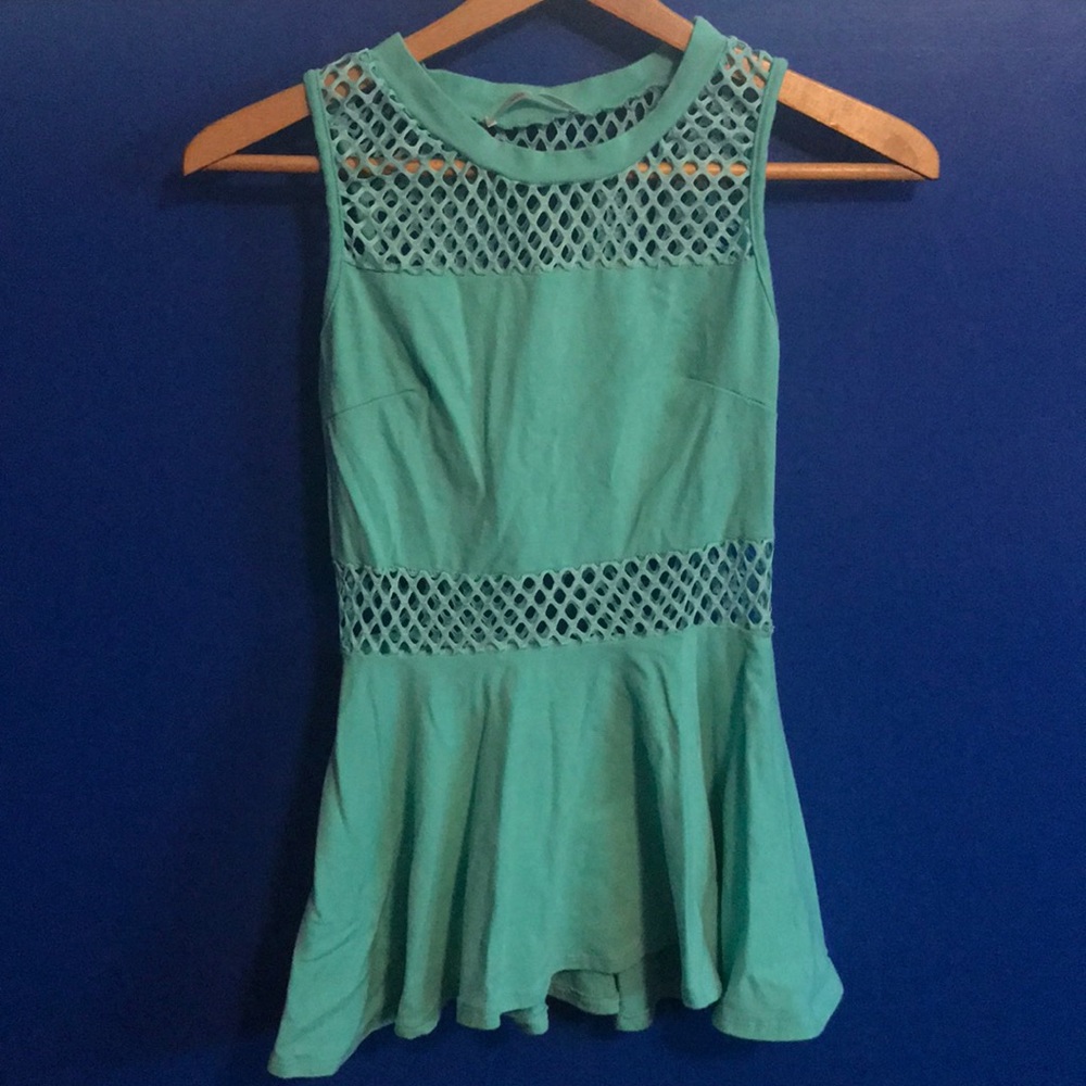 Peplum Fishnet Tank